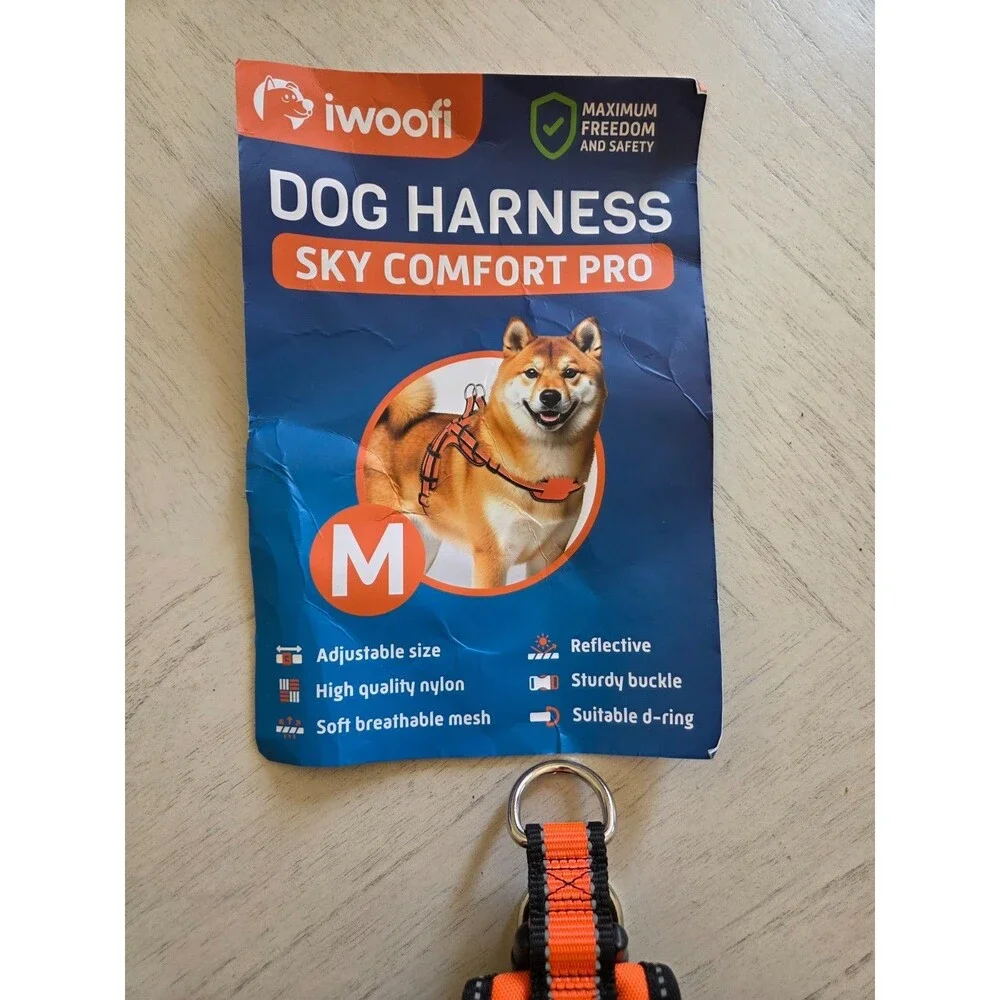 IWOOFI Dog Harness: No-Choke, Reflective, Adjustable Vest for Medium Dogs